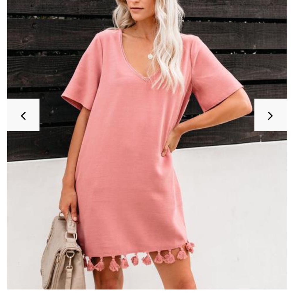 Vici Fate bungalow tassel pocketed shirt dress